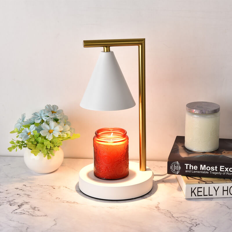 Simple Cone Shade Right Angle Arm 1-Light Melting Wax Table Lamp