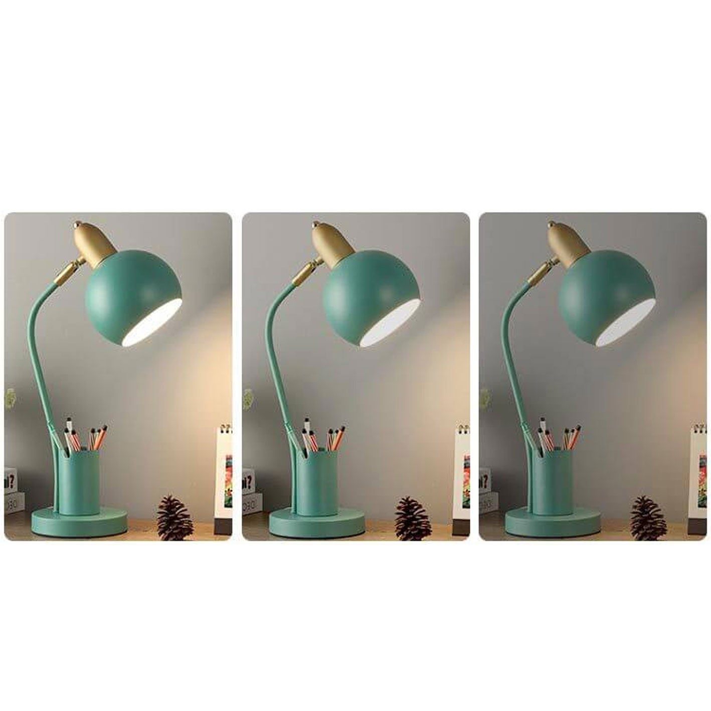 Simple Solid Color Student With Pen Barrel 1-Light Table Lamp