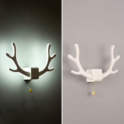 مصباح حائط LED بتصميم عصري من الأكريليك بتصميم إبداعي على شكل قرن الغزال 