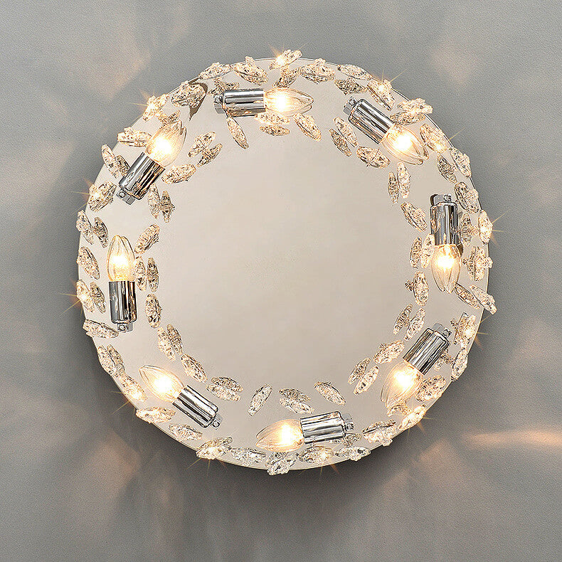 Modern Luxury Crystal Round Butterfly Pendant 6/8/12 Light Flush Mount Ceiling Light