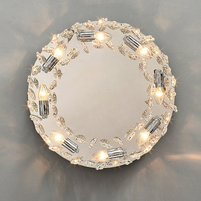 Modern Luxury Crystal Round Butterfly Pendant 6/8/12 Light Flush Mount Ceiling Light