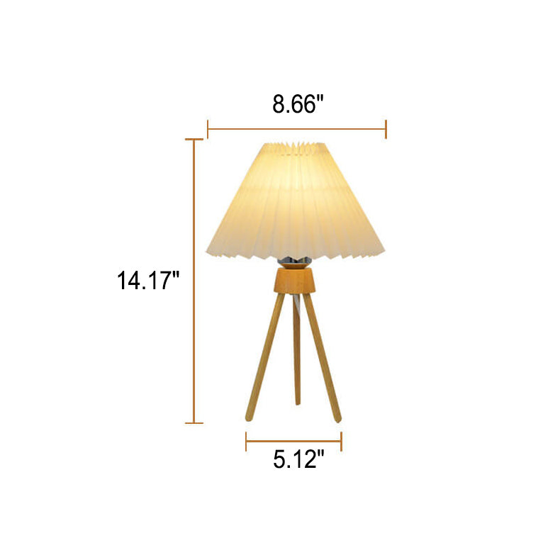 Nordic Retro Tripod Pleated Design Umbrella 1-Light Table Lamp