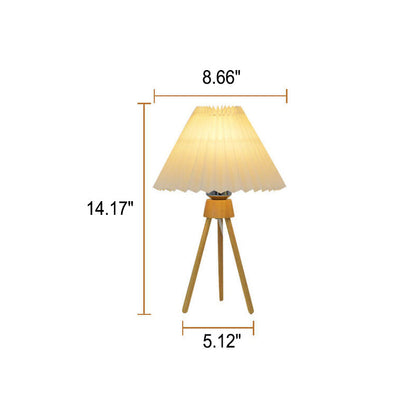 Nordic Retro Tripod Pleated Design Umbrella 1-Light Table Lamp