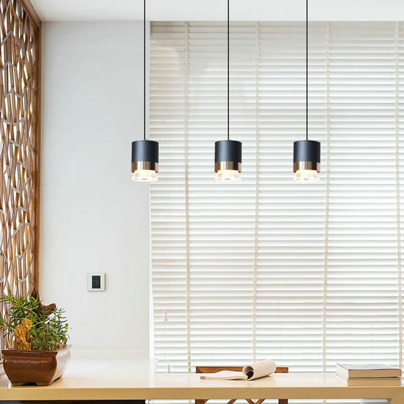 مصباح معلق LED أسطواني فاخر من الألومنيوم والأكريليك من Nordic Light 