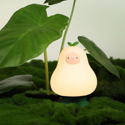 Creative Cartoon Pear Silicone LED Night Light Table Lamp