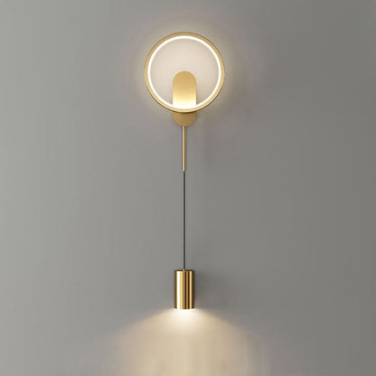 Modern Luxury Wrought Iron Acrylic Cylinder LED Wall Sconce Lamp For Living Room