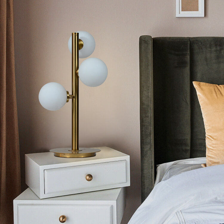 Nordic Creative Magic Bean Glass Iron 3-Light Table Lamp