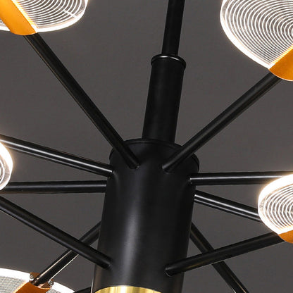 Contemporary Scandinavian Branch Round Iron Acrylic LED Chandelier For Living Room
