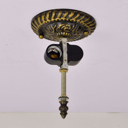 European Rustic Tiffany 2-Light Flush Mount Lighting