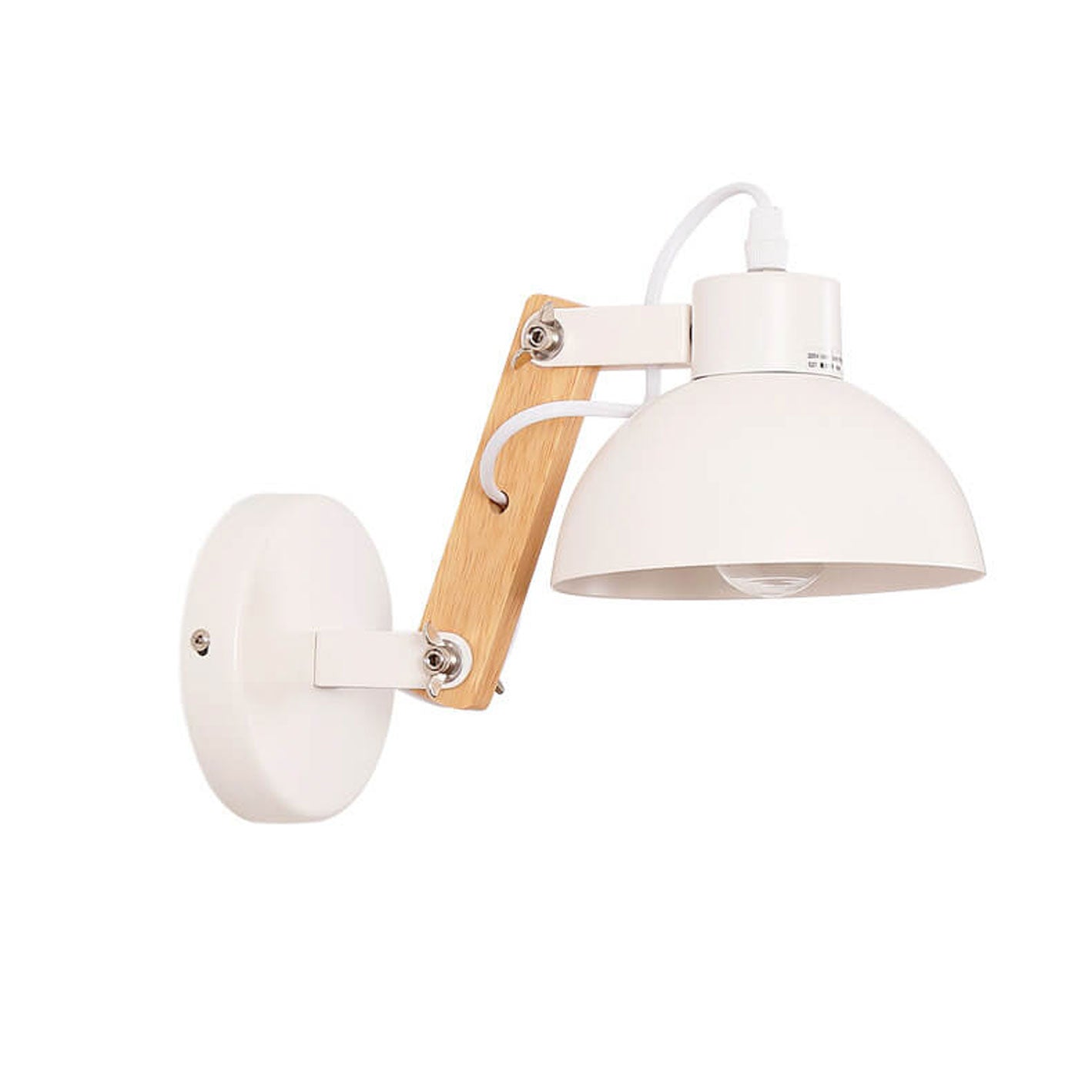 Nordic Simple Semicircle Solid Wood Wrought Iron 1-Light Wall Sconce Lamp