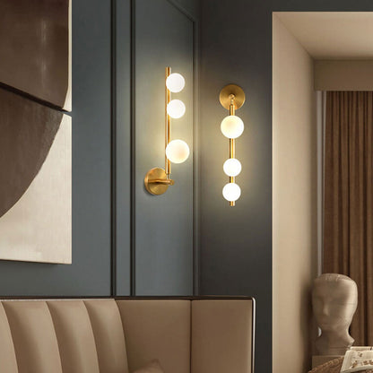Light Luxury Creative Bead String Design 3-Light Wall Sconce Lamp
