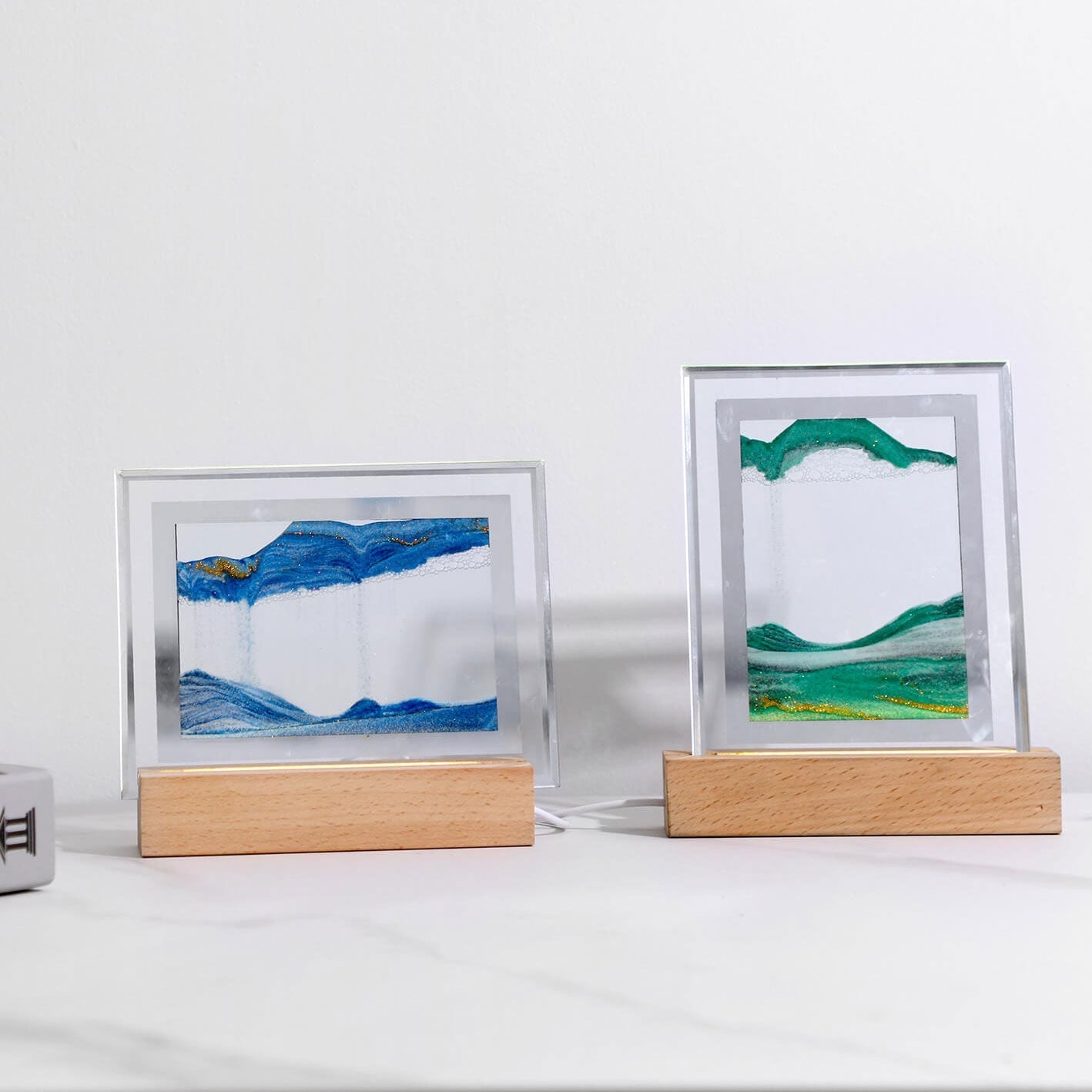 Creative Quicksand Square  LED Night Light Decorative Table Lamp