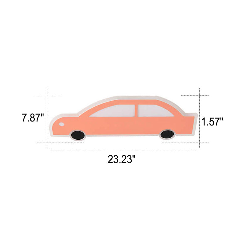 Cartoon Creative Car Shape Iron LED Flush Mount Ceiling Light