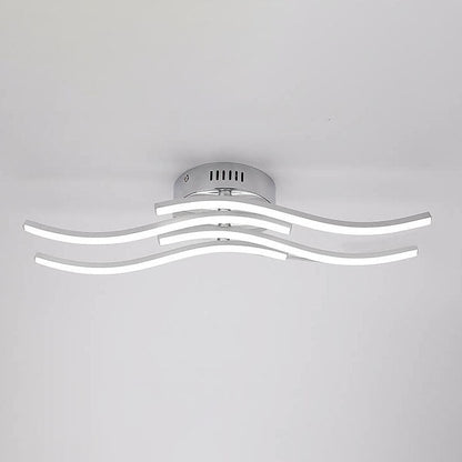 Simple Line Wave LED Semi-Flush Mount Ceiling Light