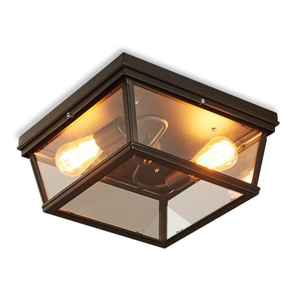 Vintage 2-Light Square Flush Mount Lighting