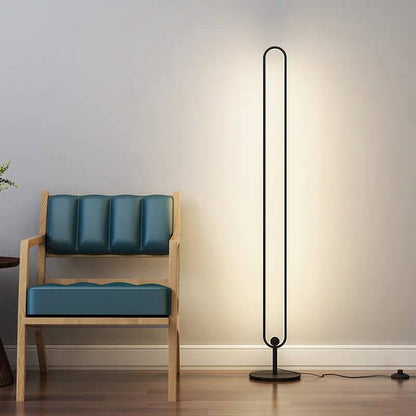 Black Ring 1-Light LED Floor Lamps