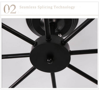 Wrought Iron 6-Light Geometric Lampshade Chandeliers