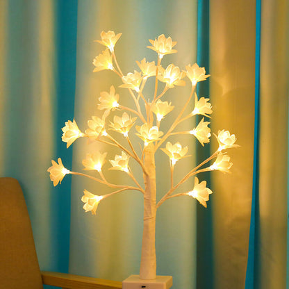 64 Light Copper Wire Orchid USB Charging LED Tree Table Lamp