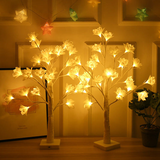 64 Light Copper Wire Orchid USB Charging LED Tree Table Lamp