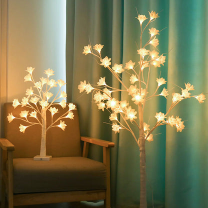 64 Light Copper Wire Orchid USB Charging LED Tree Table Lamp