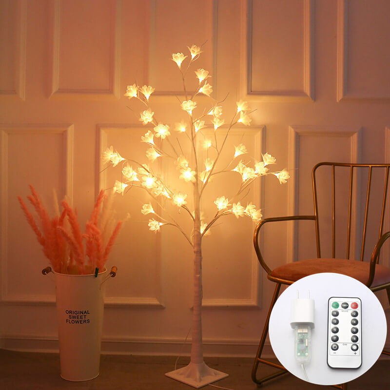 64 Light Copper Wire Orchid USB Charging LED Tree Table Lamp