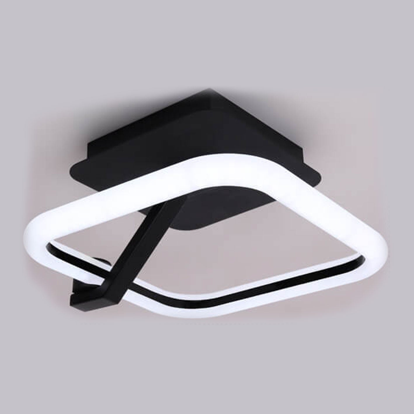 Modern Light Luxury Square Round Acrylic LED Semi-Flush Mount Ceiling Light