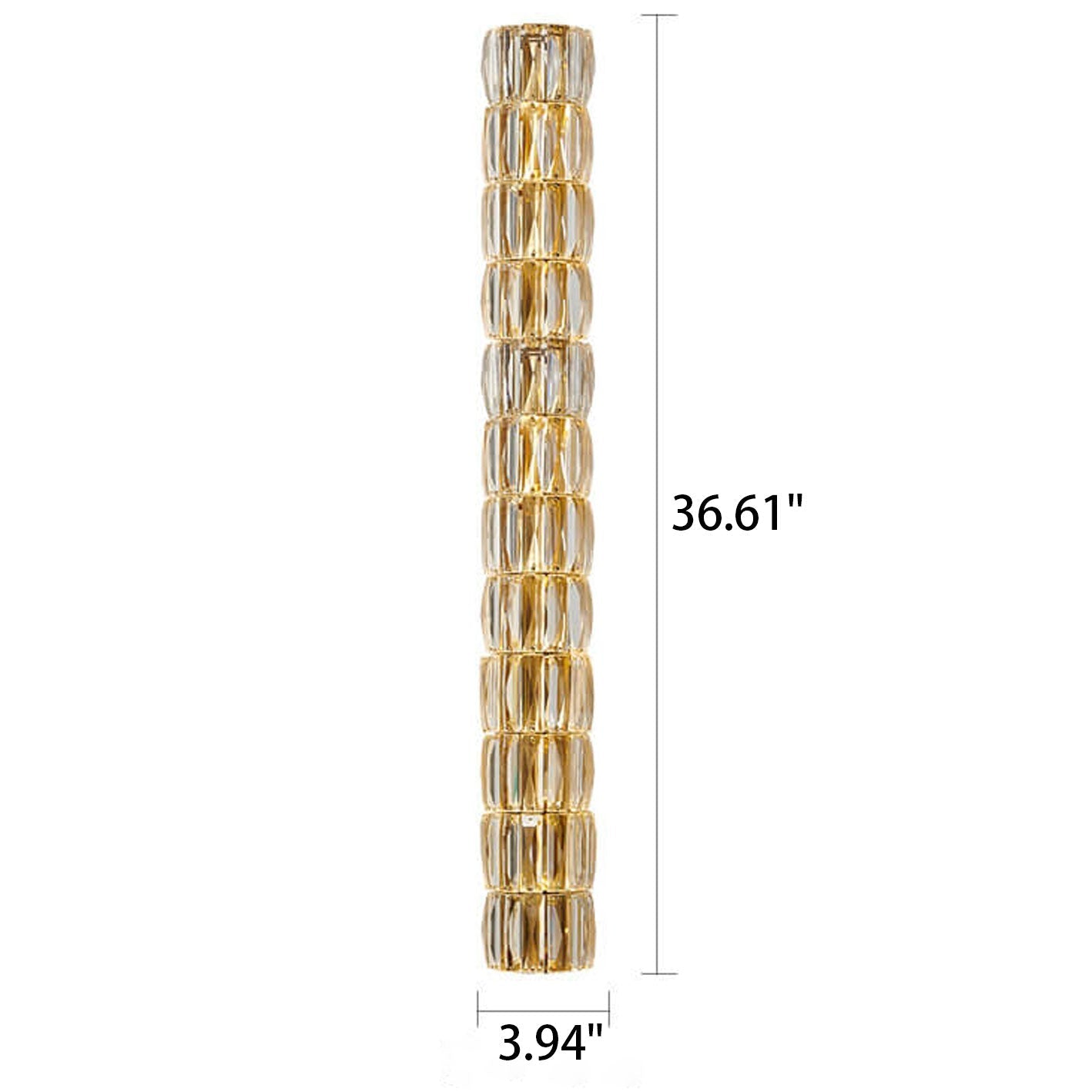 French Light Luxury Crystal Column LED Wall Sconce Lamp