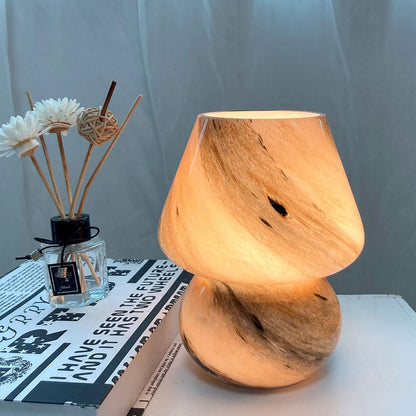 Creative Handmade Glass Planet Design Mushroom 1-Light Table Lamp