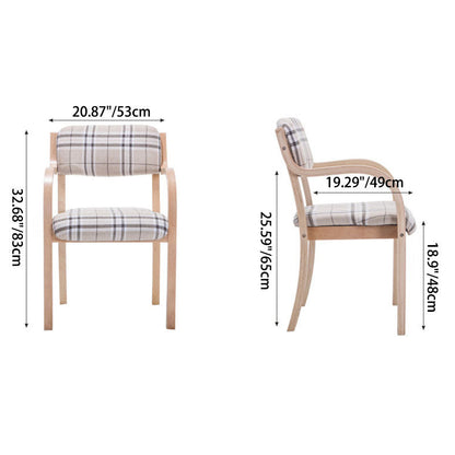 Contemporary Nordic Wood Cotton Linen Fabric PU Leather Velvet Sponge Square Dining Chair Backrest Armrest For Dining Room