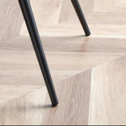 Contemporary Scandinavian Curved Leather Metal Tapered Legs Dining Chair Backrest For Dining Room