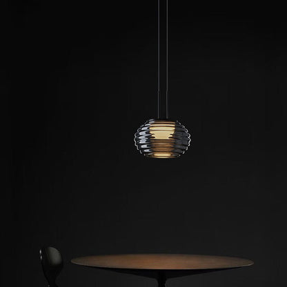 Modern Minimalist Oval Metal Acrylic Glass LED Pendant Light For Living Room