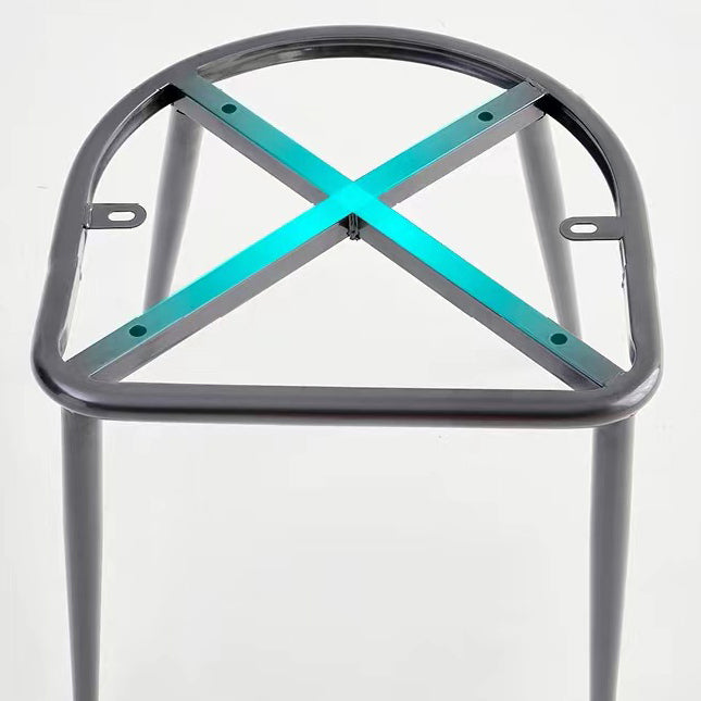 Modern Minimalist Square Four Legs Metal Microfiber Leather Dining Chair Backrest Armless For Dining Room