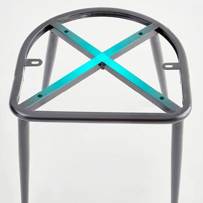 Modern Minimalist Square Four Legs Metal Microfiber Leather Dining Chair Backrest Armless For Dining Room