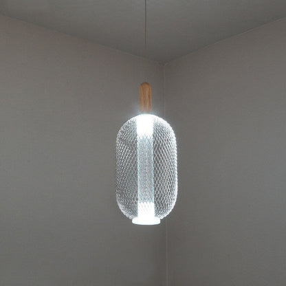 مصباح LED معلق بظل شبكي زجاجي حديث 