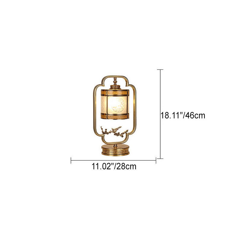 Modern Chinese Luxury Glass Copper 1-Light Table Lamp
