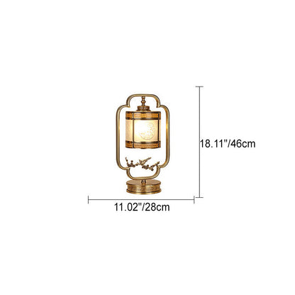 Modern Chinese Luxury Glass Copper 1-Light Table Lamp