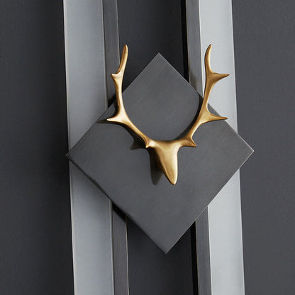 Nordic Postmodern Rectangular Antler Full Copper LED Wall Sconce Lamp