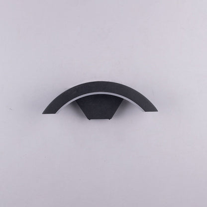 Contemporary Industrial Waterproof Human Sensor Aluminum Moon Shape LED Wall Sconce Lamp For Outdoor Patio