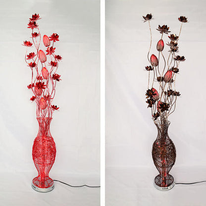 European Style Vase Flower Design Aluminum LED Standing Floor Lamp