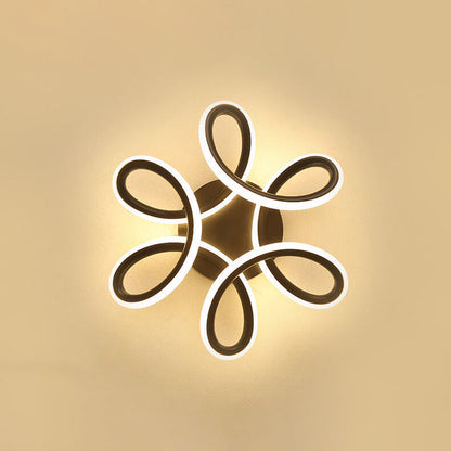 Simple Curved Flower LED Semi-Flush Mount Ceiling Light
