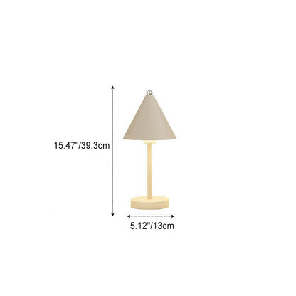 Modern Minimalist Iron PVC Cone 1-Light Table Lamp For Bedroom