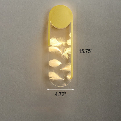 مصباح حائط LED هندسي من الأكريليك بتأثير الريش الفاخر 