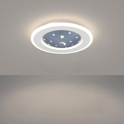 Nordic Minimalist Starry Sky Square Round Wrought Iron Aluminum LED Flush Mount Ceiling Light