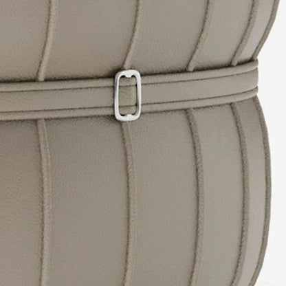 Modern Luxury Round Upholstered Faux Leather Carbon Steel Dining Chair Curved Backrest For Dining Room