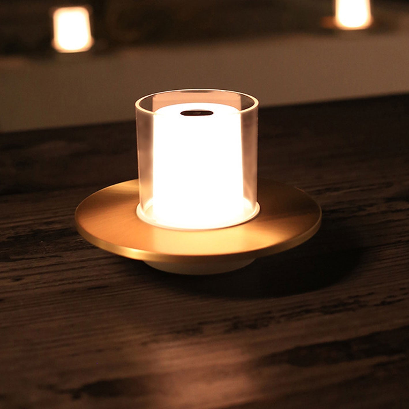 Modern Light Luxury Cylindrical LED Candlestick Night Light Table Lamp