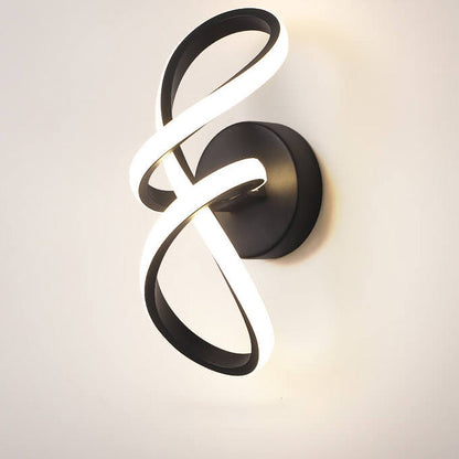 مصباح حائط LED من الألومنيوم بتصميم خط ملتوي بسيط على الطراز الاسكندنافي 