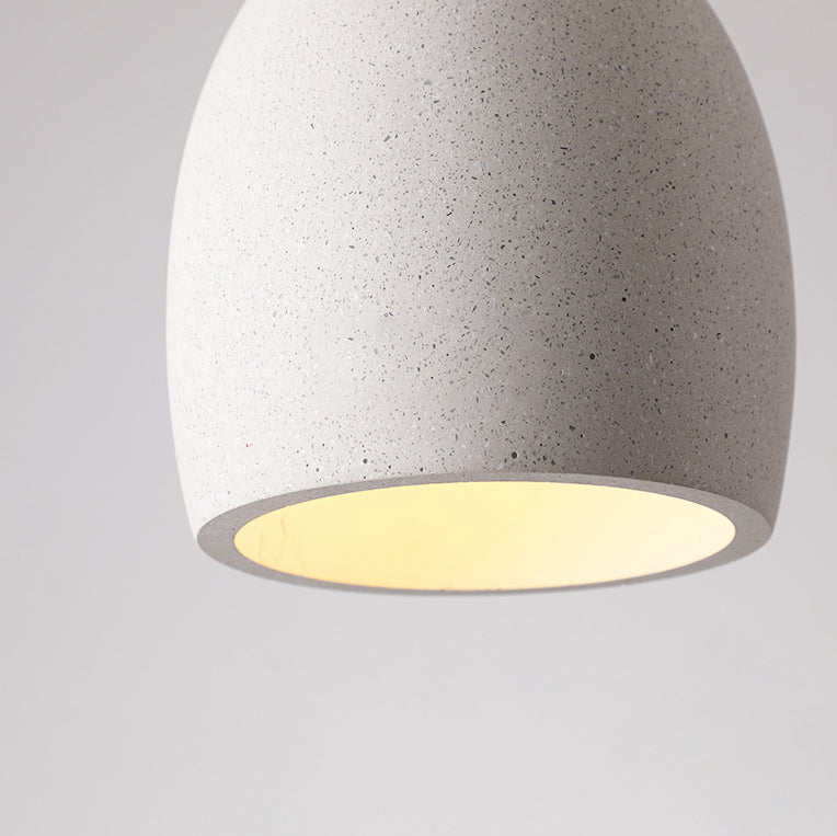 Traditional Japanese Cement Solid Wood Circle 1-Light Pendant Light For Dining Room
