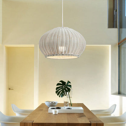 Japanese Minimalist Rattan 1-Light Pendant Light