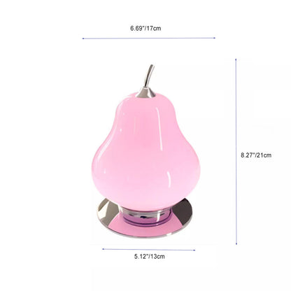 Modern Art Deco Pear Hardware Glass LED Table Lamp For Living Room