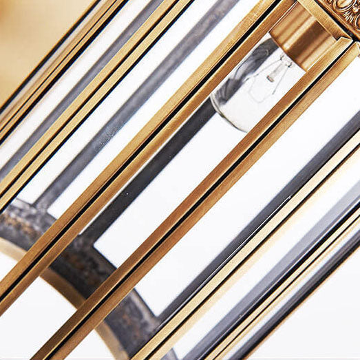 Contemporary Luxury Copper Glass Tubular Shade 1/3-Light Wall Sconce Lamp For Living Room
